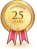 Gold honorary twenty five years experience medal.